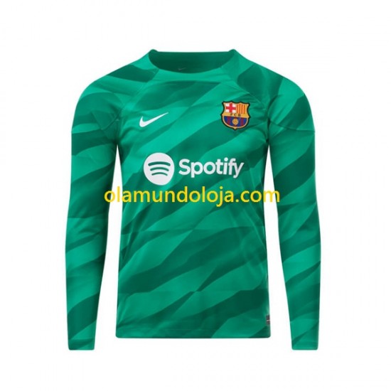 Camisola FC Barcelona Guarda-redes Homem Equipamento Primeiro 2023-2024 Manga Comprida